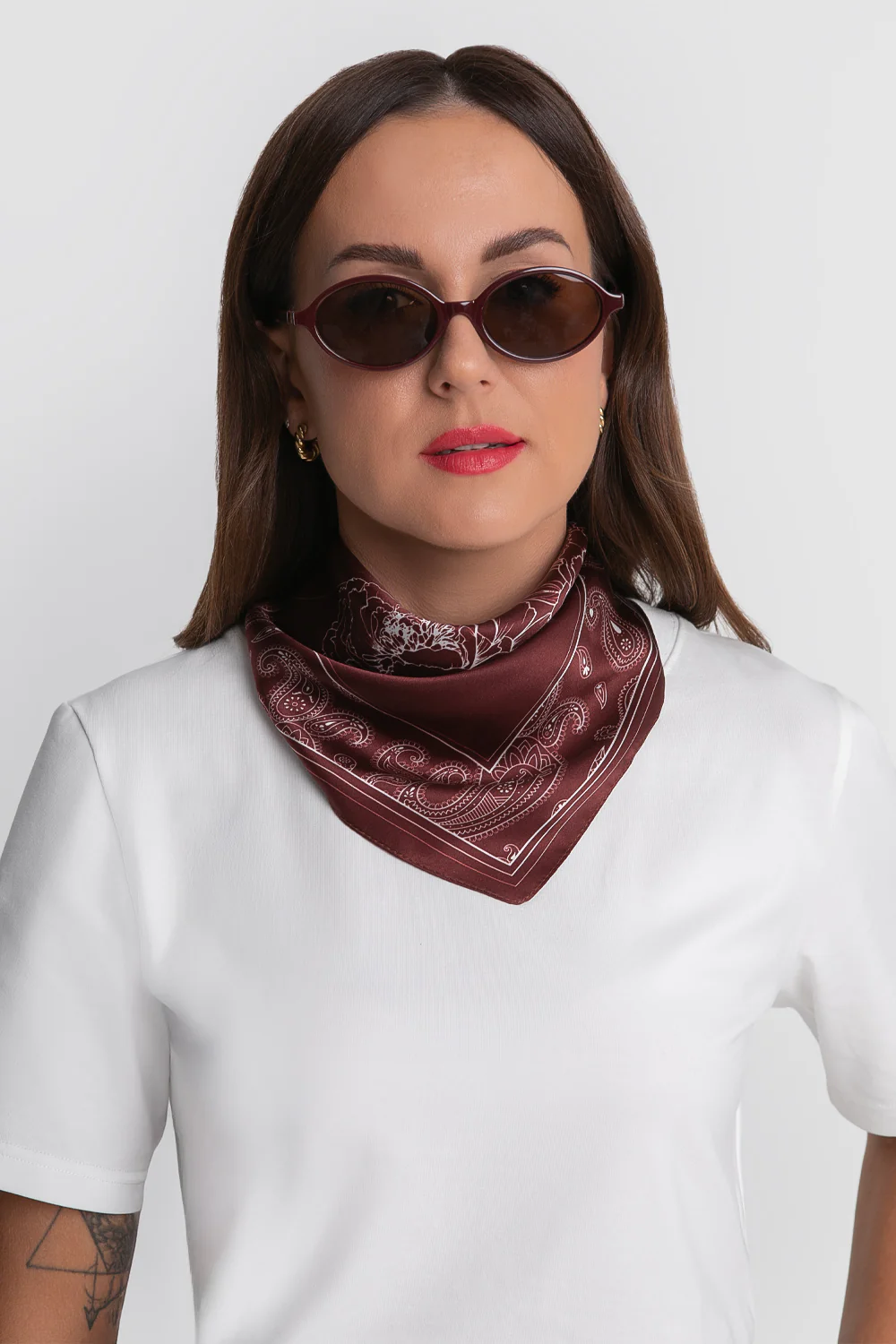 Apaszka Silky Wind Burgundy - Image 3