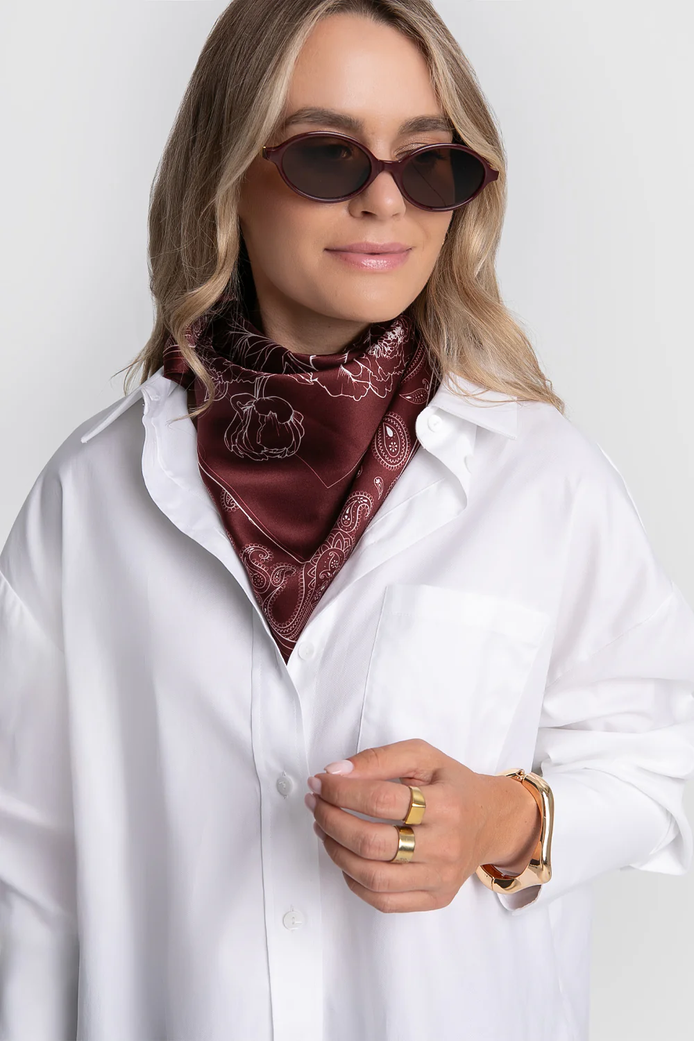 Apaszka Silky Wind Burgundy - Image 5