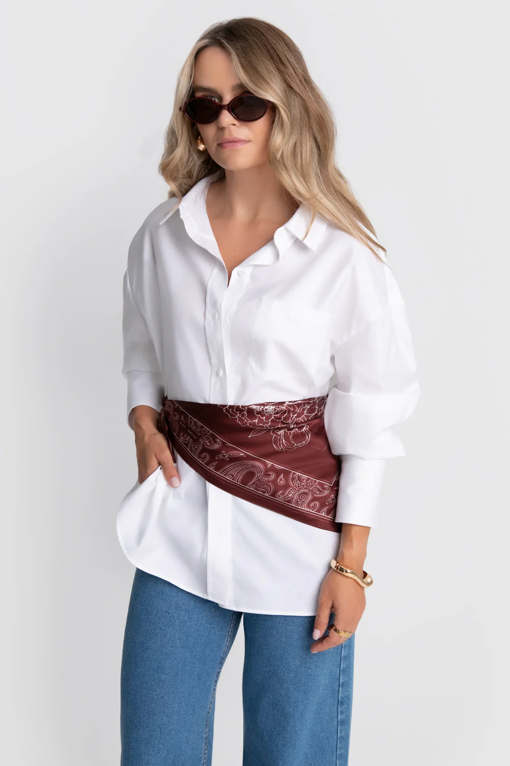 Apaszka Silky Wind Burgundy - Image 6