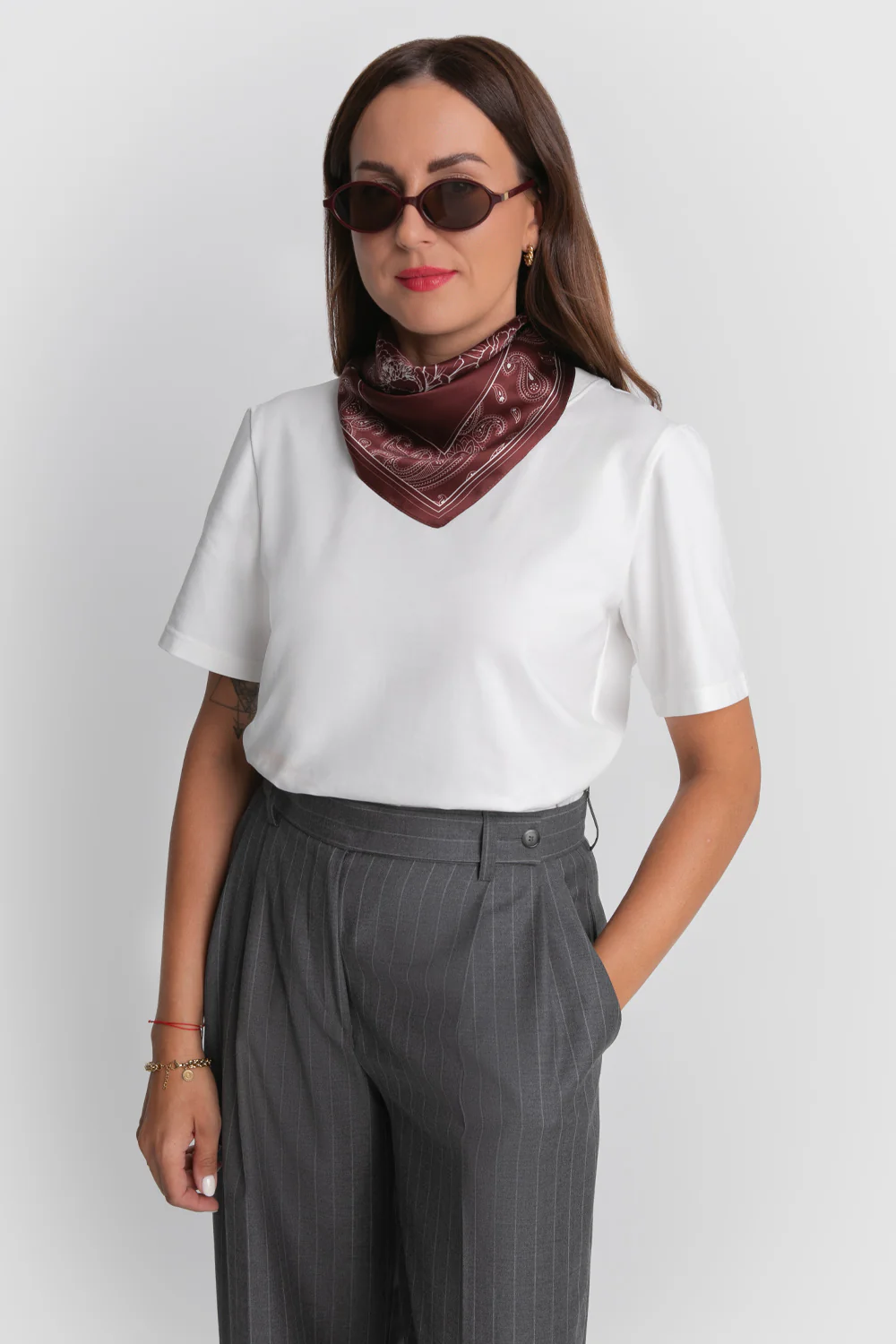 Apaszka Silky Wind Burgundy - Image 7