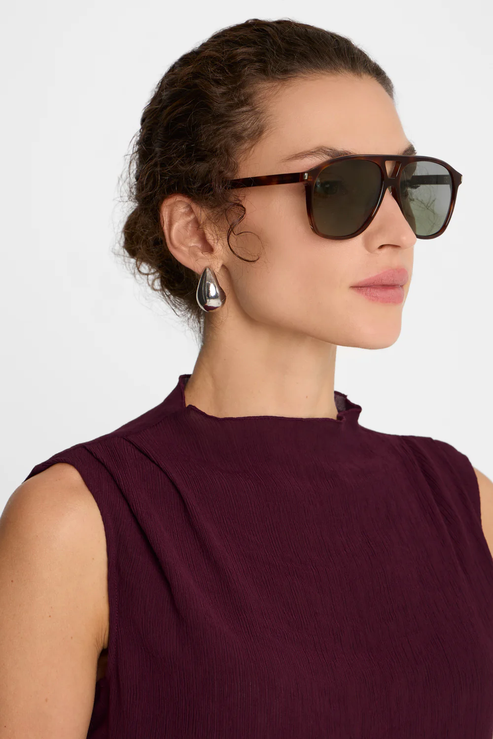 Top Miss Pleated Burgundy - Image 3