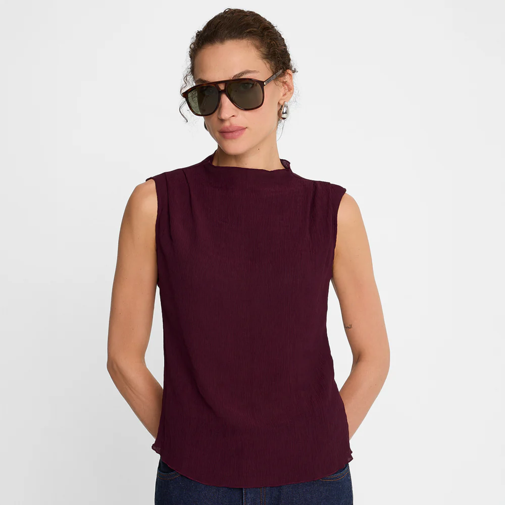 Top Miss Pleated Burgundy - Image 6
