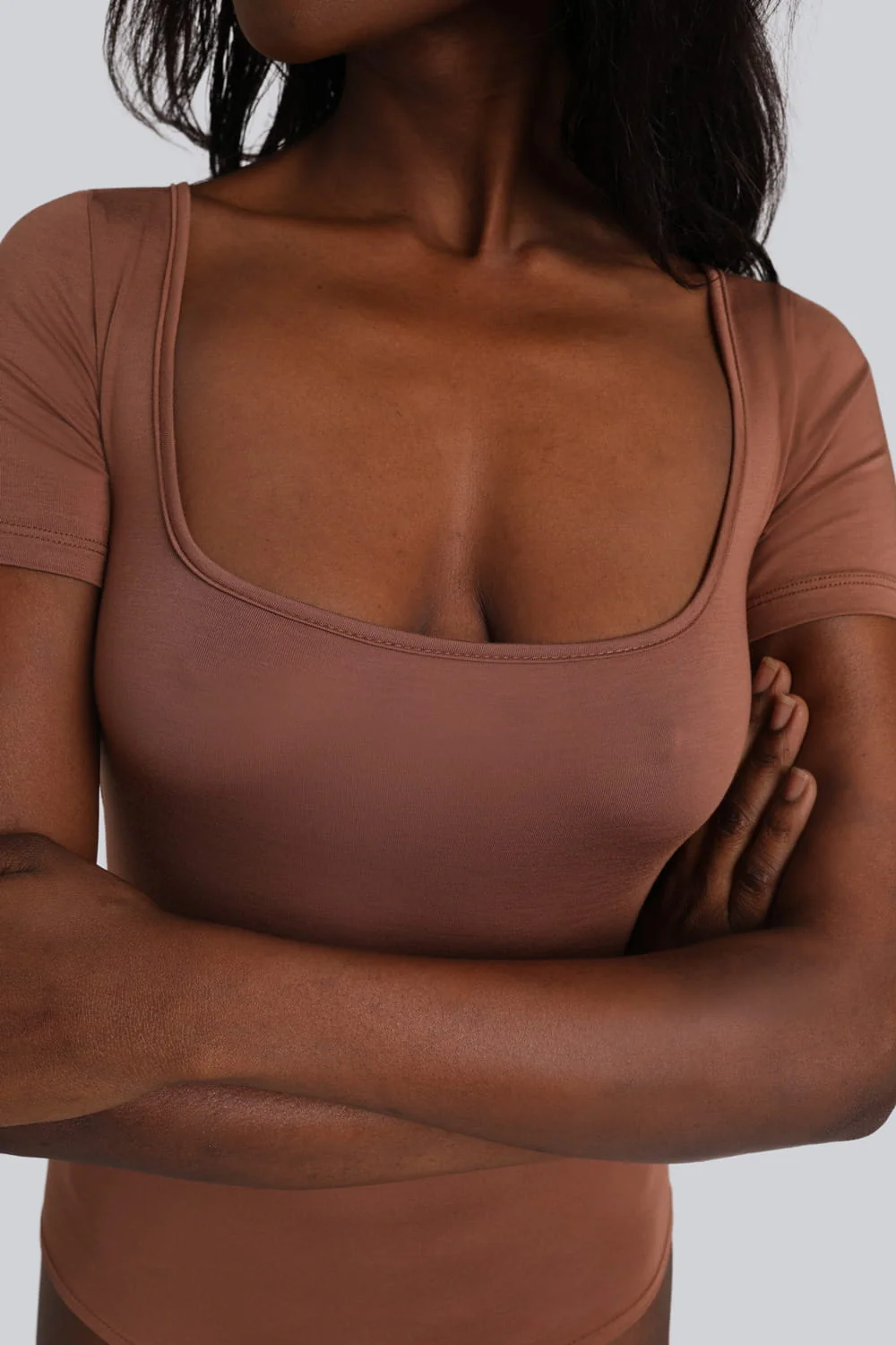 Body Miss Invisible Shortsleeve U-neck Chocolate - Image 2